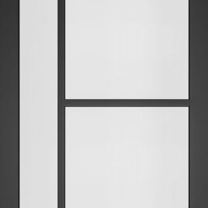 Internal Brixton Black Pre-Finished (CLEAR GLASS) Solid Core Door